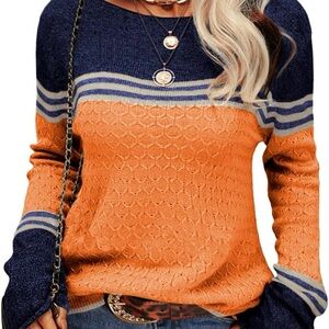 Orange and Blue Knit Sweater